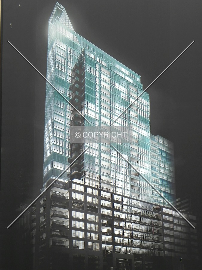 Rendering displayed at the construction site.