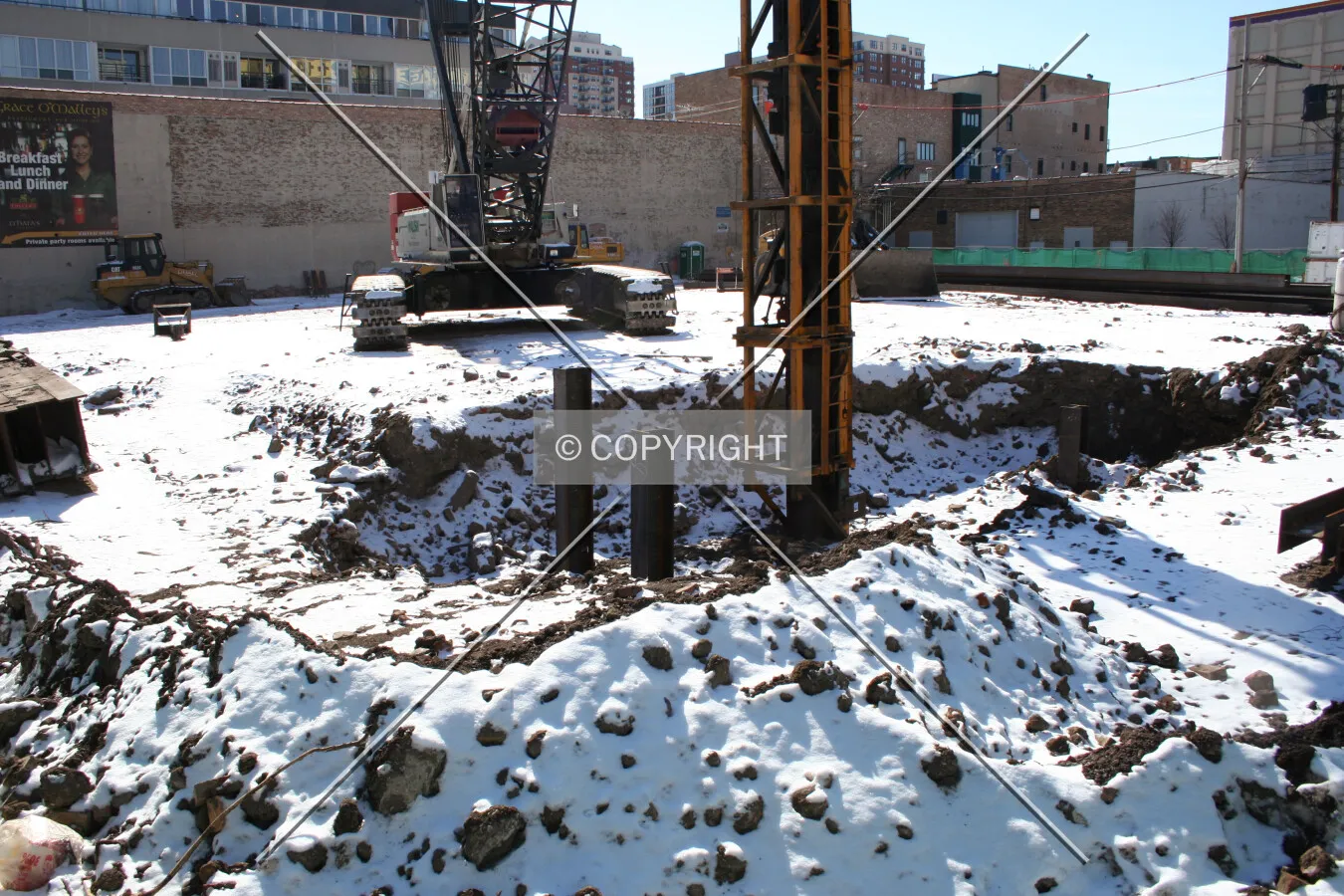 First piles, viewed from the northeast
