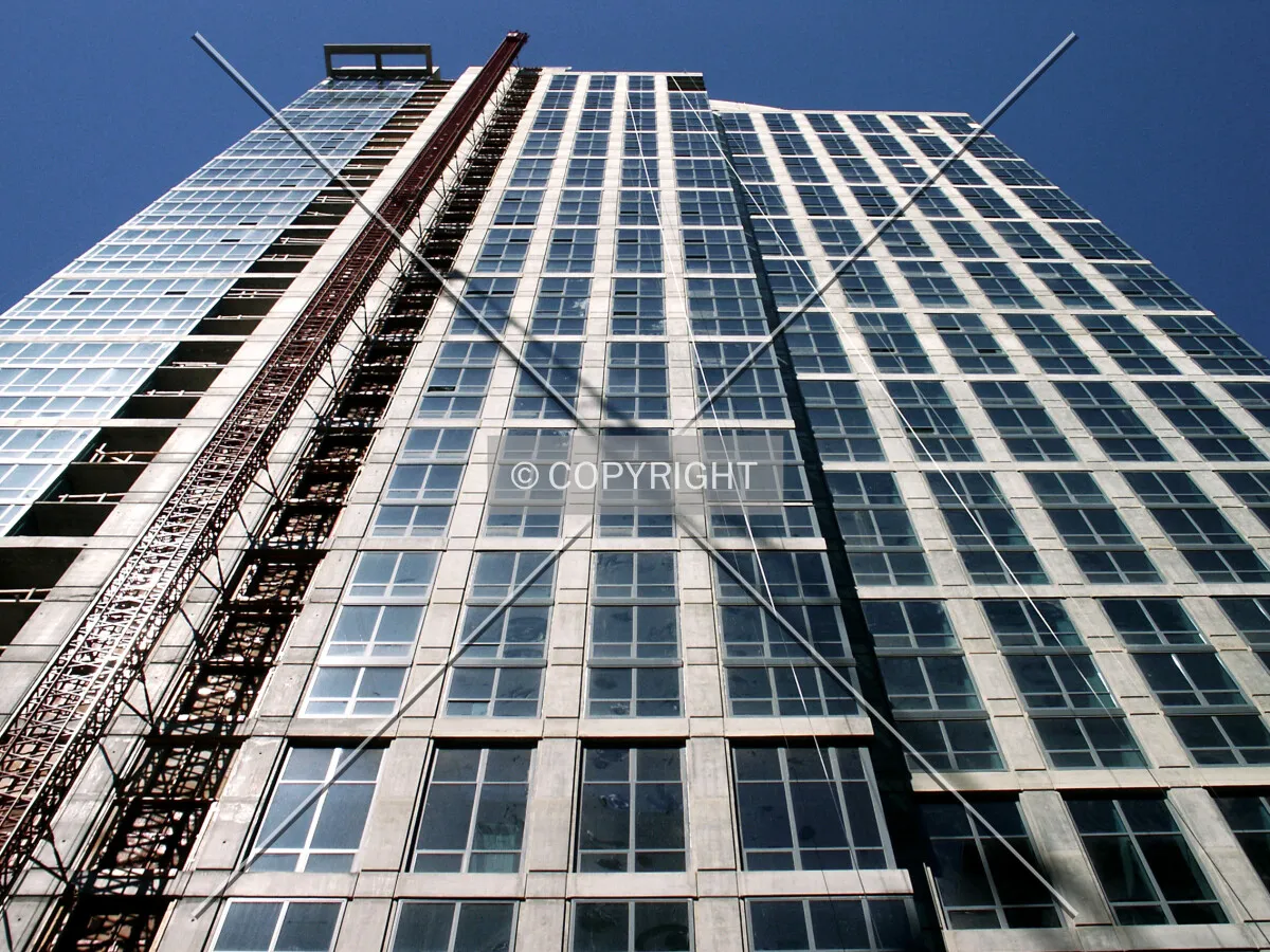 Looking up the south facade