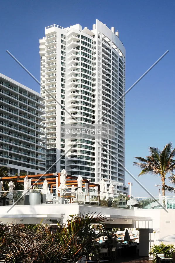 View from the northeast along the beach boardwalk
