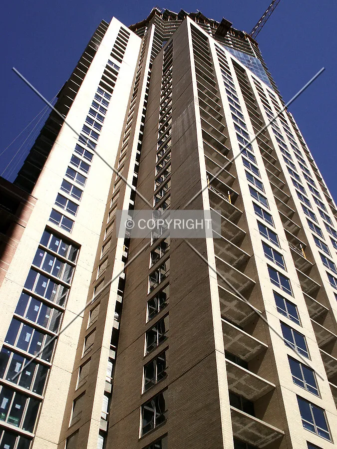 Looking up the southwest corner