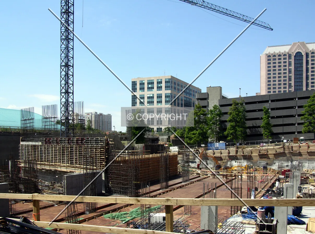 Looking southeast from East Trade Street