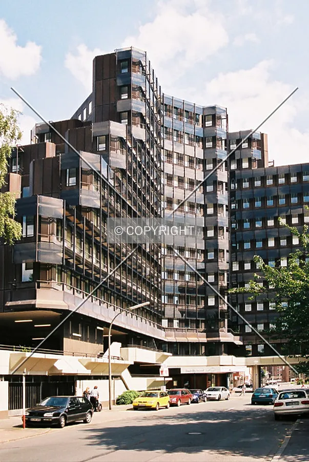 View of the back side where the main entrance is