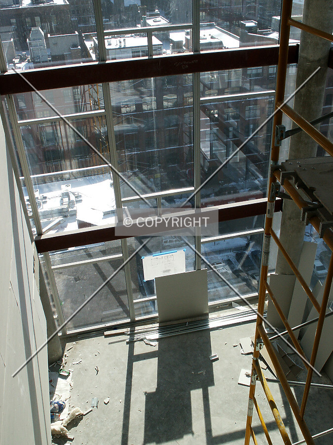Looking down at the southwest atrium from the 15th floor