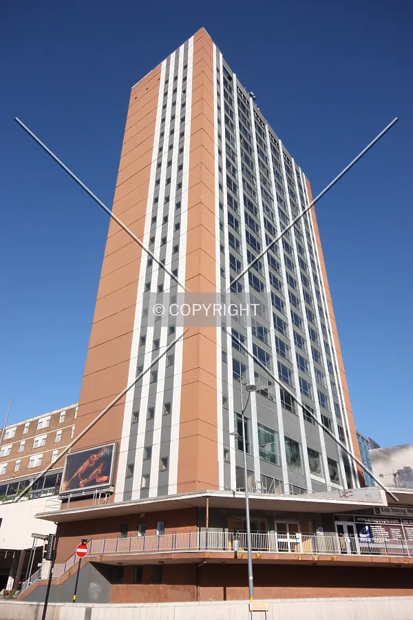 Looking up from the base