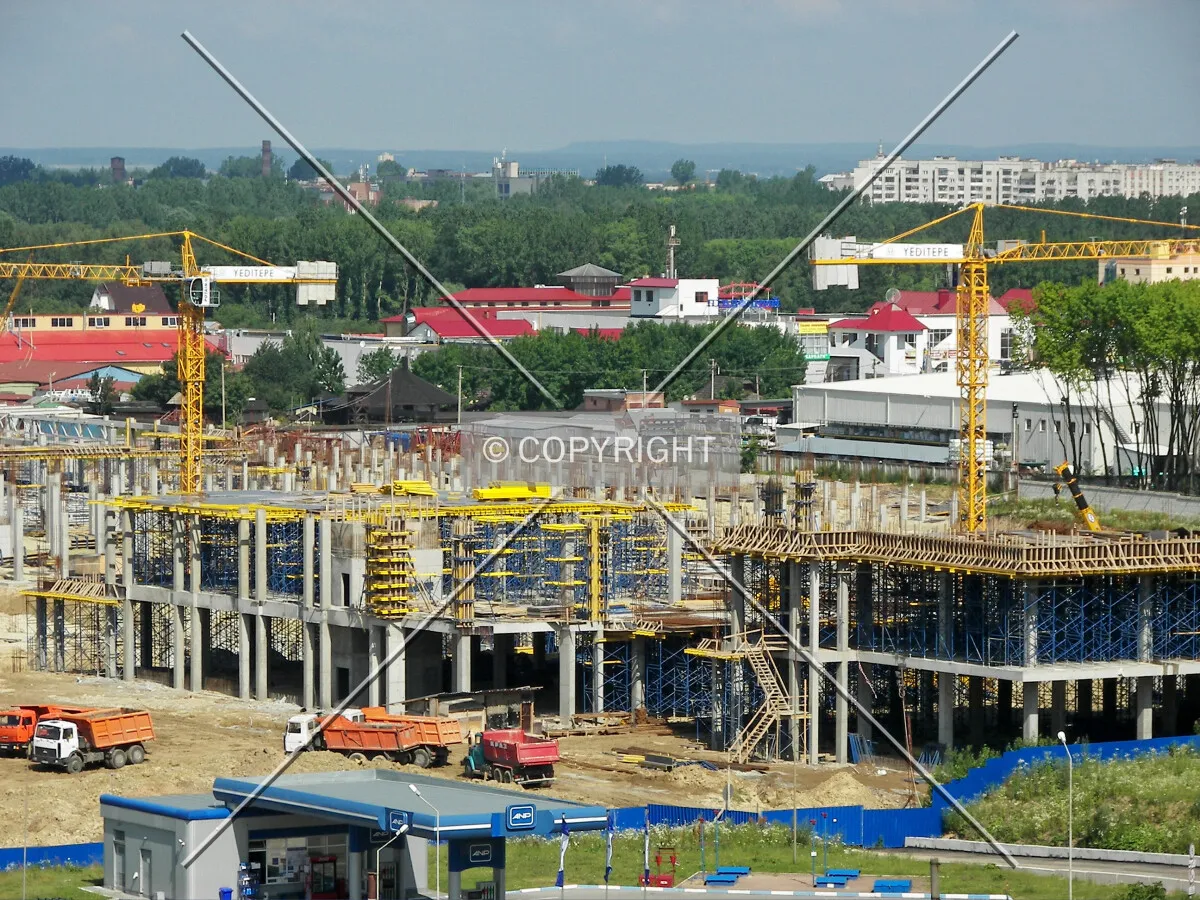 Elevated view from the east