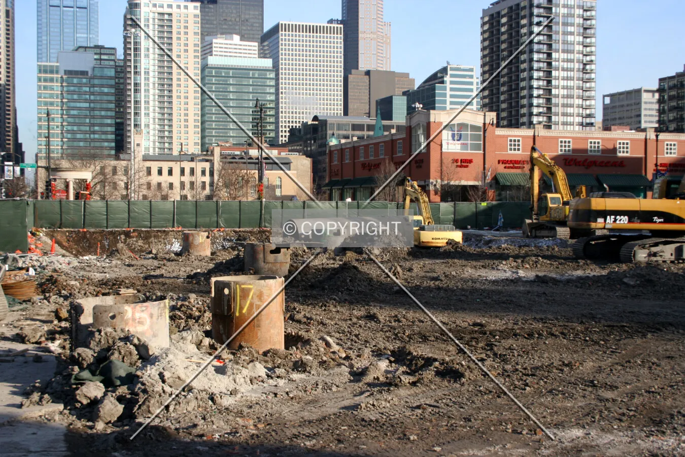 Looking east across the site