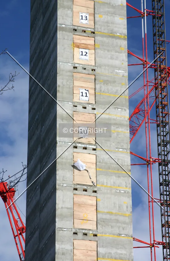 Centre of the west side of the core from Longford Street