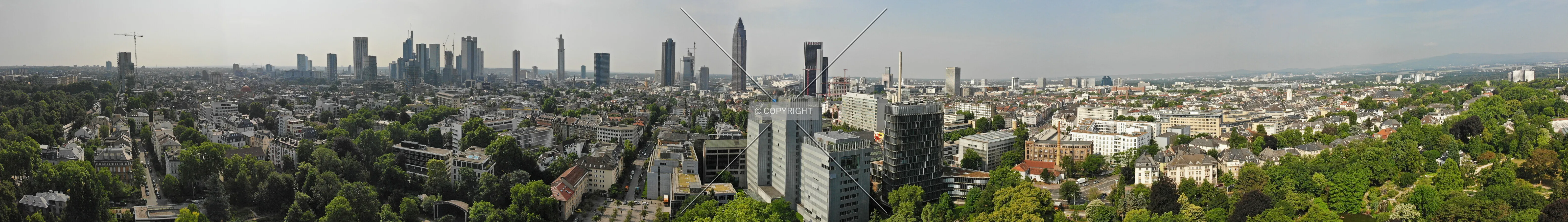 Panorama view over Frankfurt, Germany