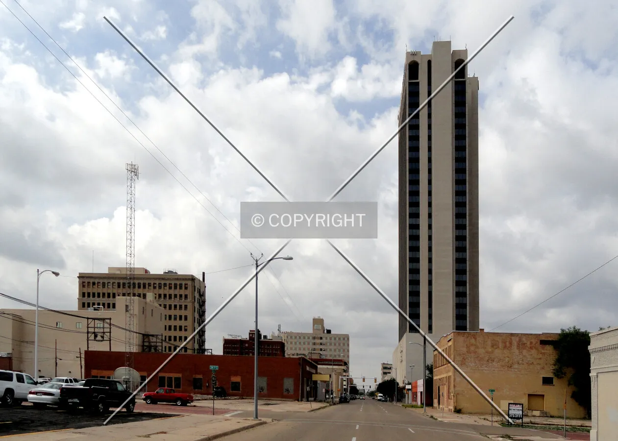 Partial Amarillo skyline from the north along Tyler Street