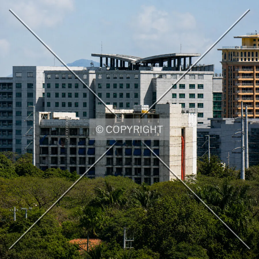Distant view from the northwest during construction, Thursday, February 22, 2018