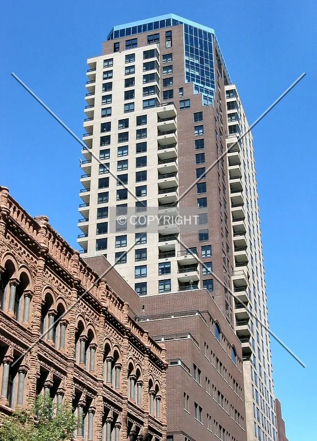 Looking up from 5th & Jackson, Brooks Building at bottom left