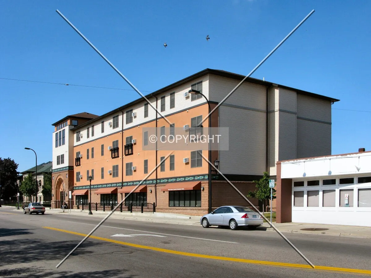 View to the northwest across East Franklin Avenue