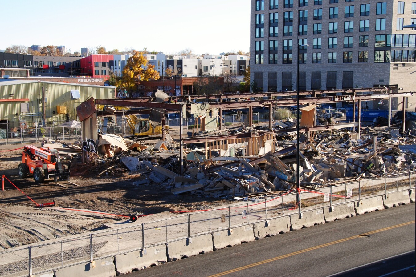 Demolition and site clearing in progress