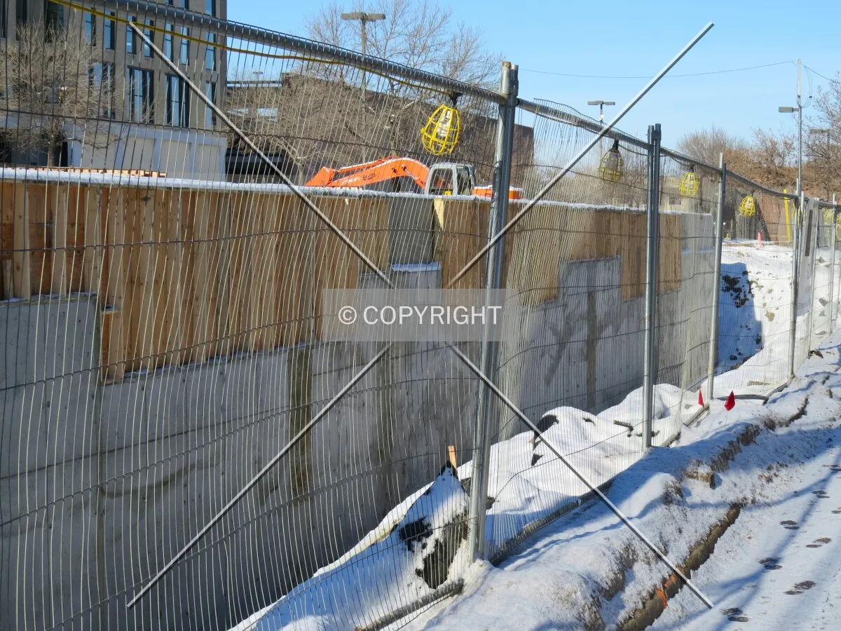 Foundation wall along 2nd Street North