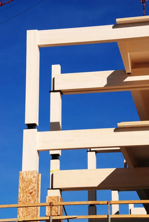Closeup of the timber framework