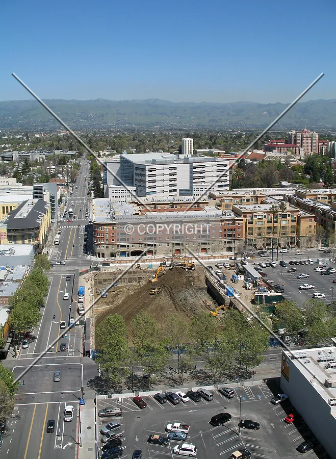 Looking down on the construction site