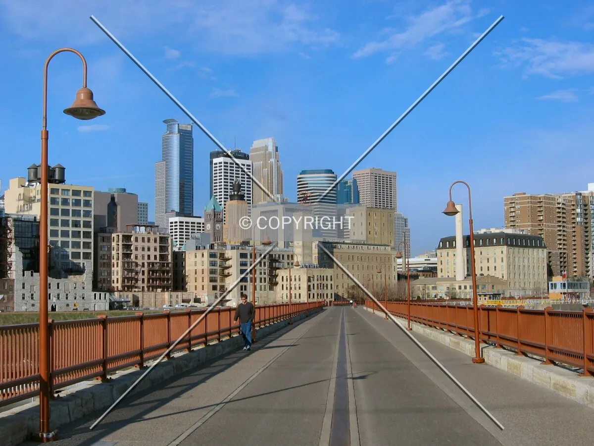 Skyline view from the Stone Arch Bridge