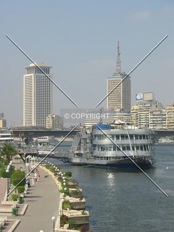 The Nile running through Downtown Cairo
