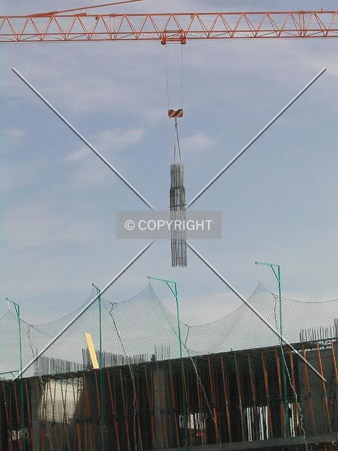 View of the reinforcement of the concrete structure