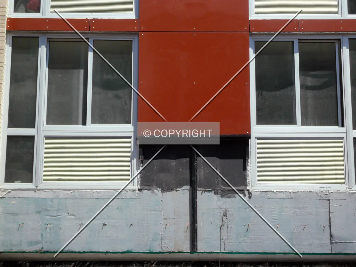 Panel installation on the south facade