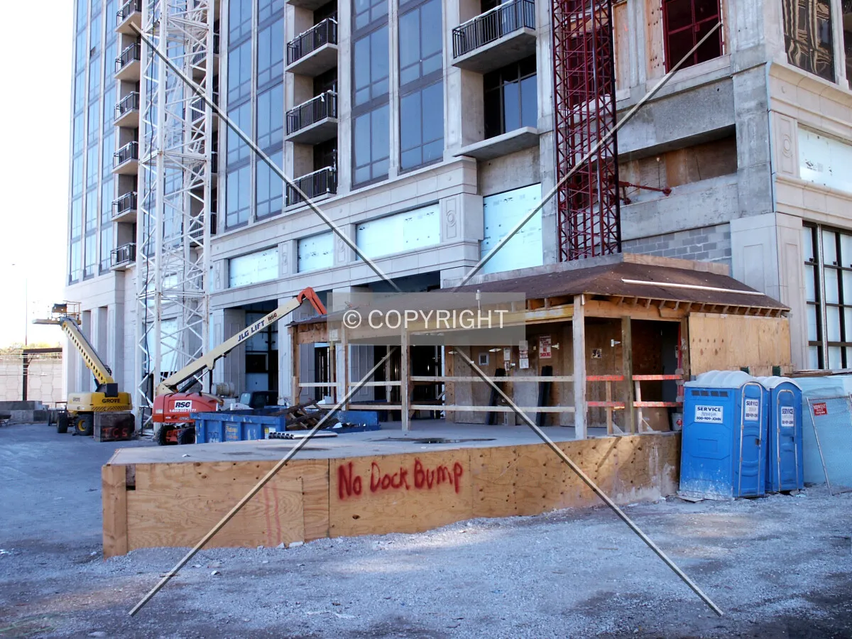 Base and hoist pavilion on the north side