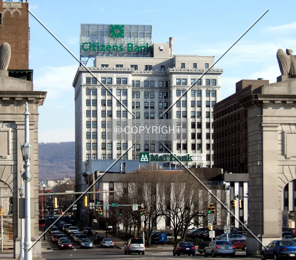 View from the northwest along Market Street