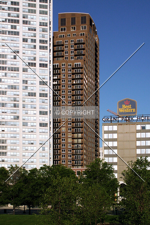 Peeking around the edge of 1130 South Michigan