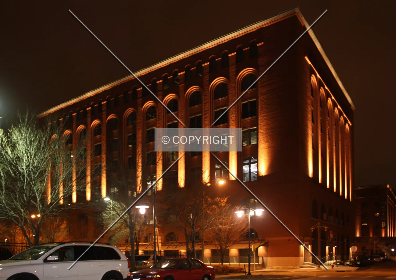 View from the northeast at night
