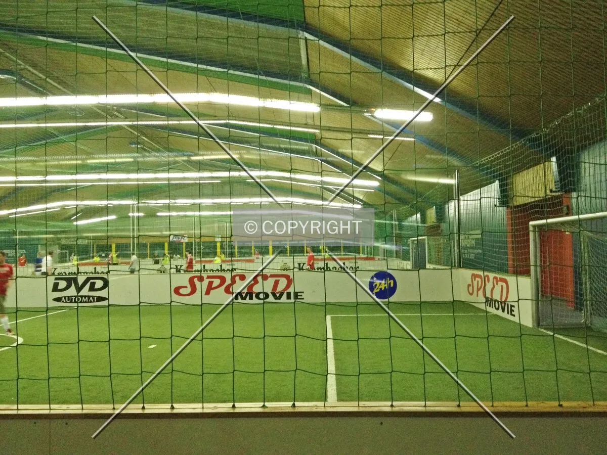 An indoor soccer field