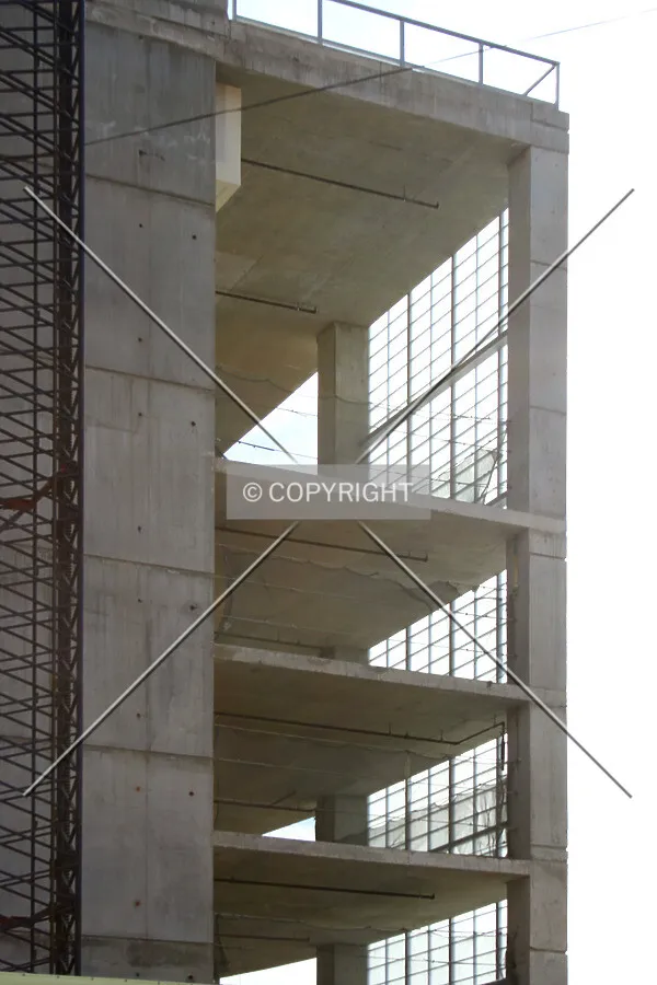 Looking through the northwest corner of the parking garage