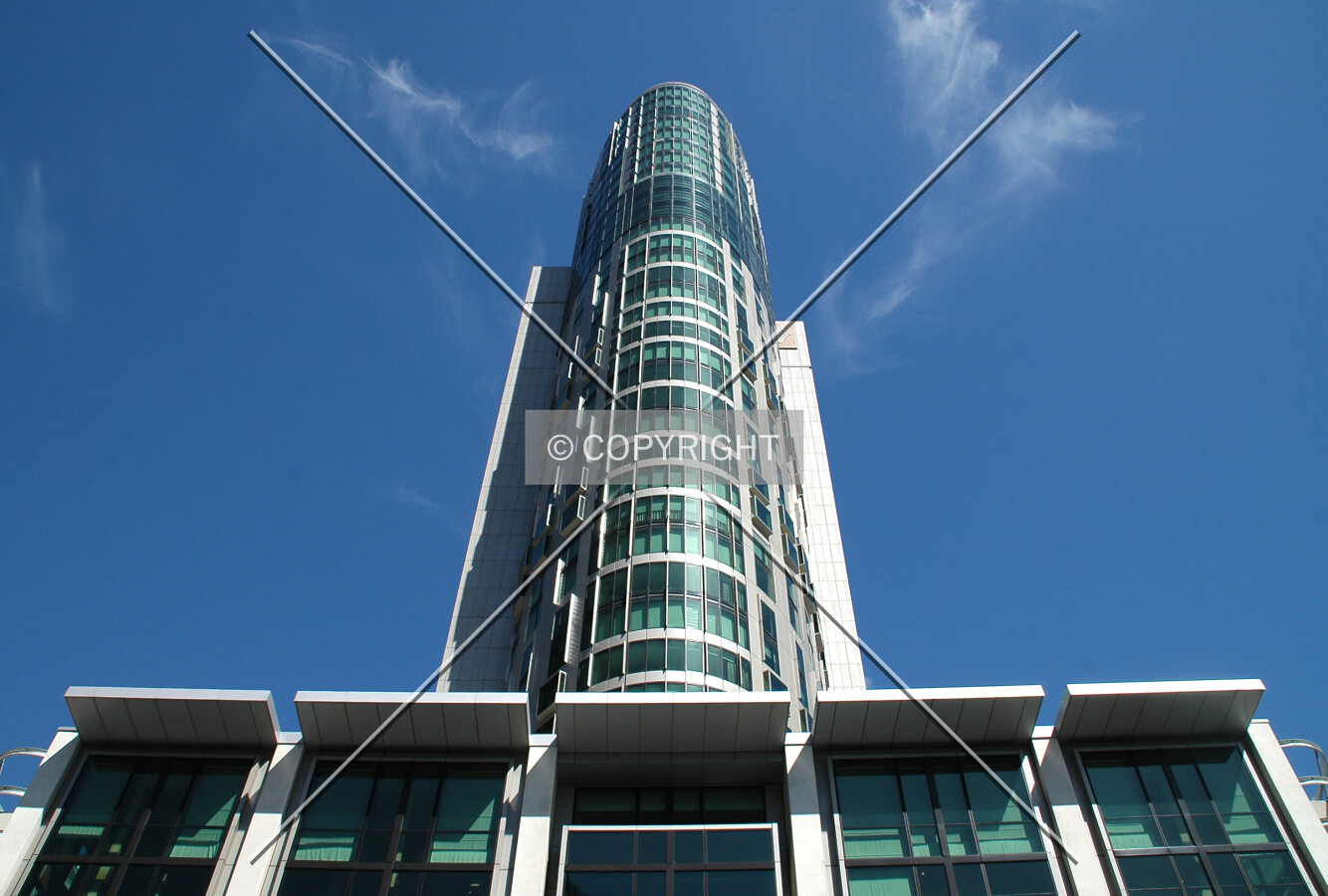 Looking up from Southbank Promenade