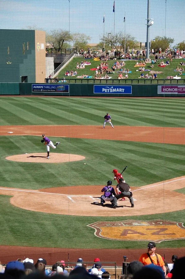 Colorado Rockies at a Spring Training game