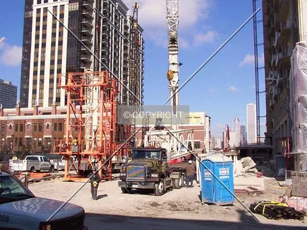 Staging area on the west side during disassembly of the crane