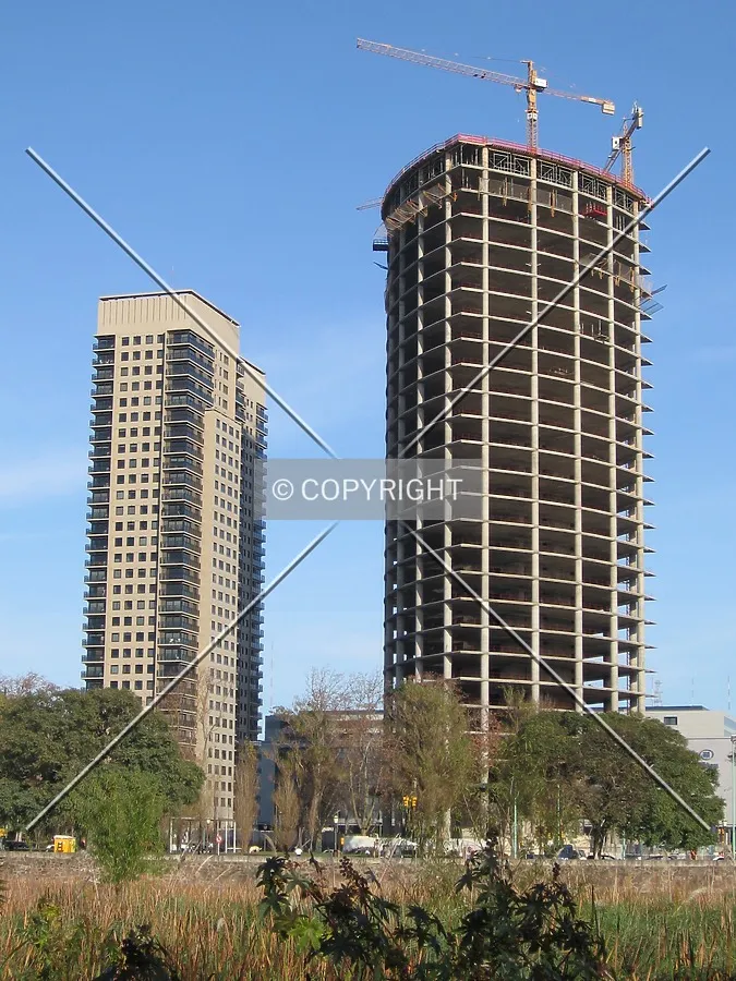 View from the east, with River View complex