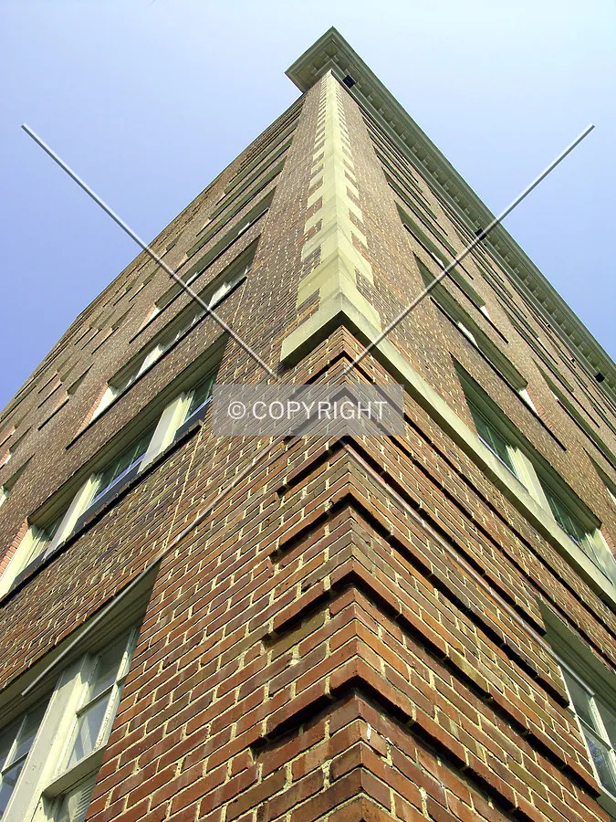 Looking up the southeast corner