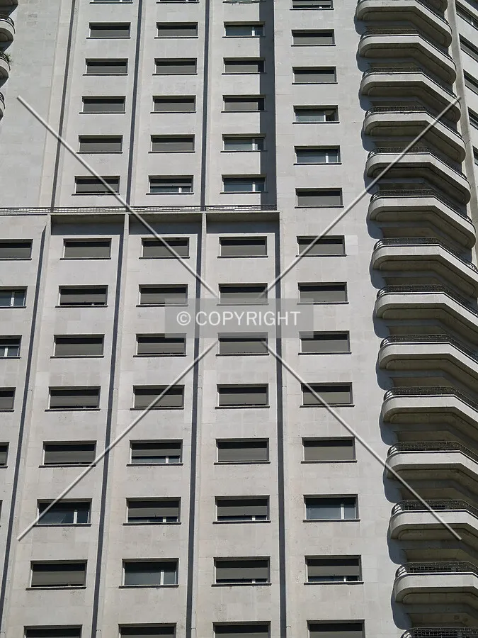Looking up the south façade