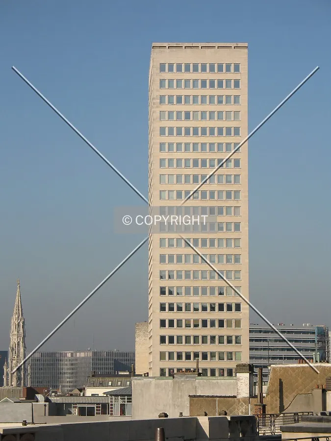 View from Poelaertplein, with the City Hall spire on the left
