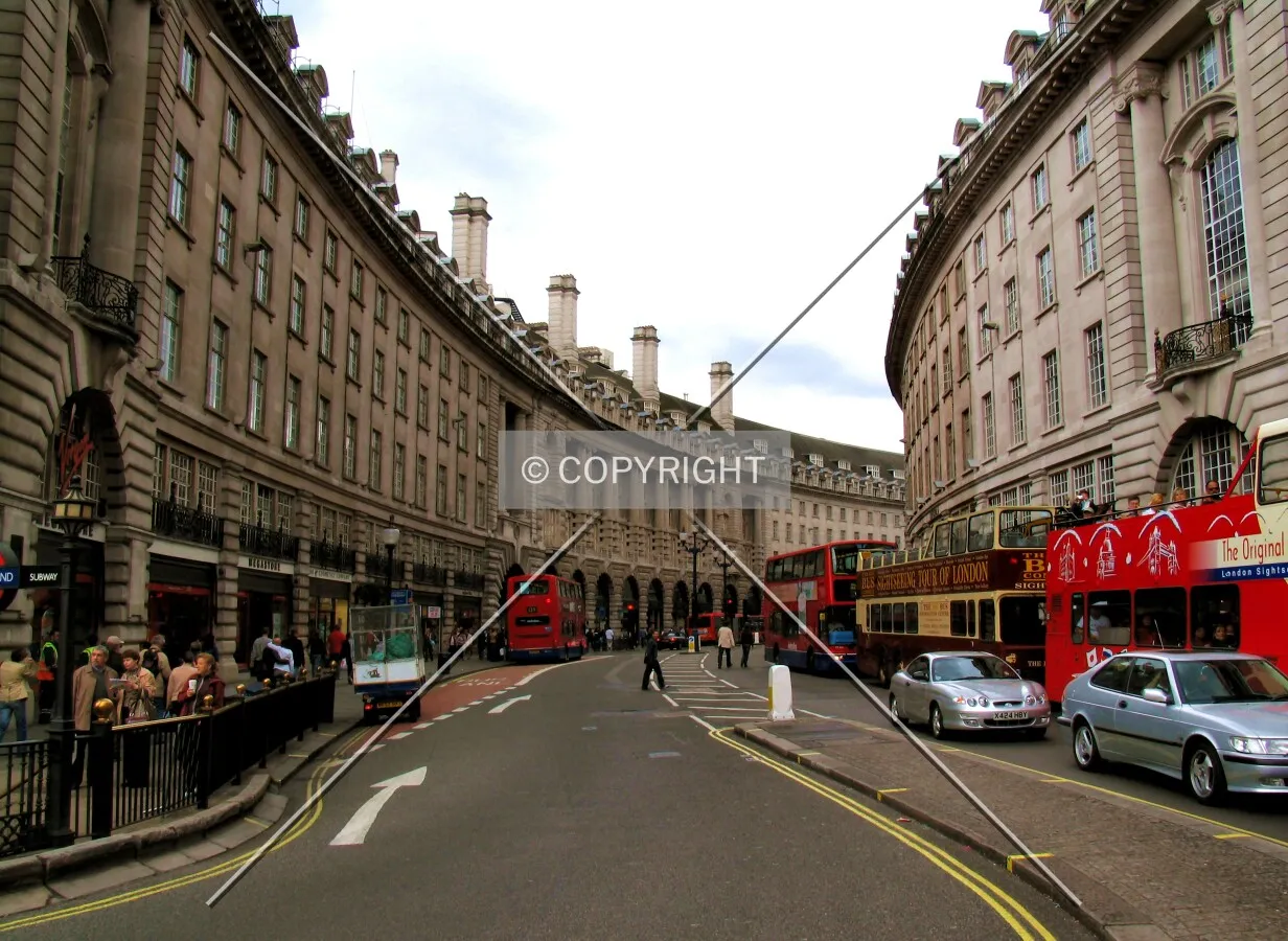 Looking east from Piccadilly Circus