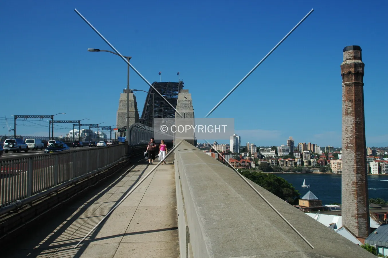 Looking north along the pedestrian walkway