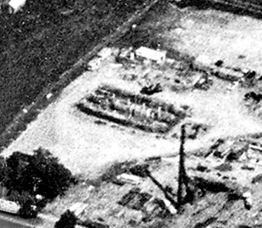 View from the southwest showing early stages of construction