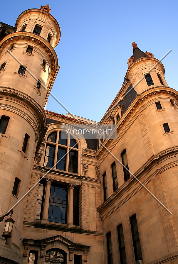 Looking up and south in the courtyard