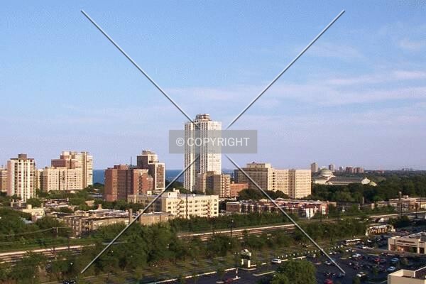Distant view from Harper and 54th Street looking southeast