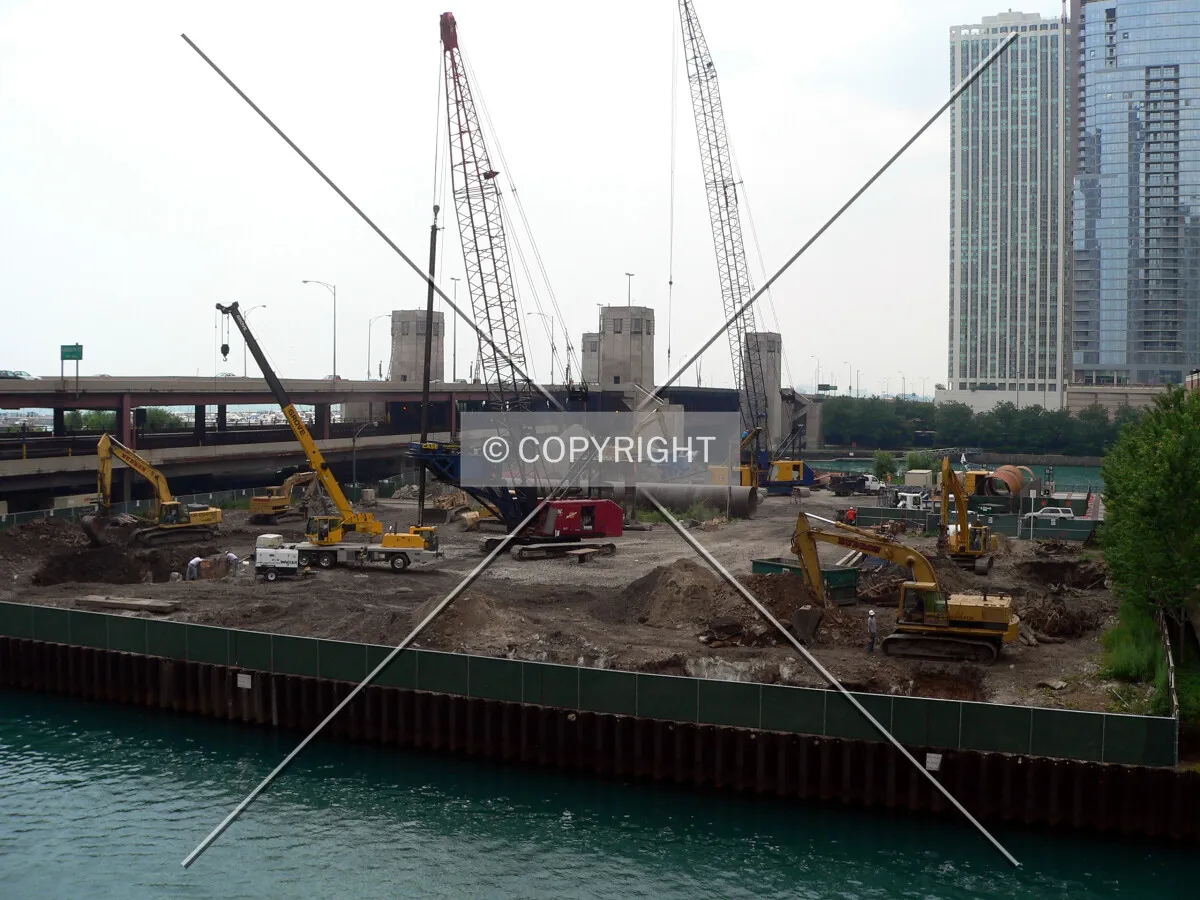 View to the southwest across the site from the 3rd floor of the River East Art Center