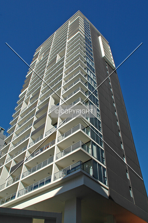 Looking up the northeast corner
