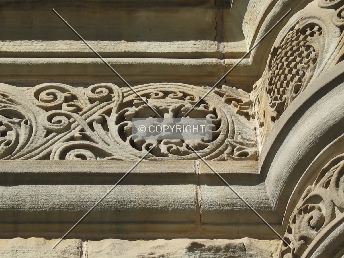 Sun symbol amongst the ornamentation