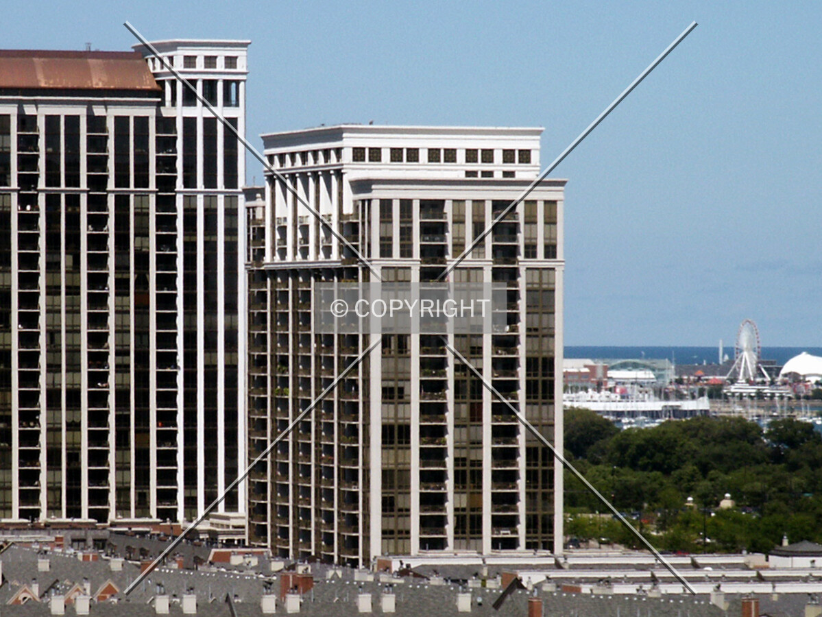 View from the roof of 1819 South Michigan, with Museum Pointe on the left