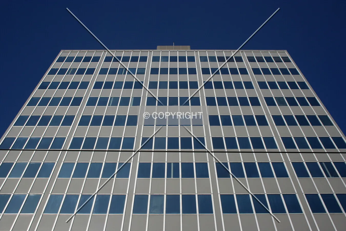 Looking up the eastern facade