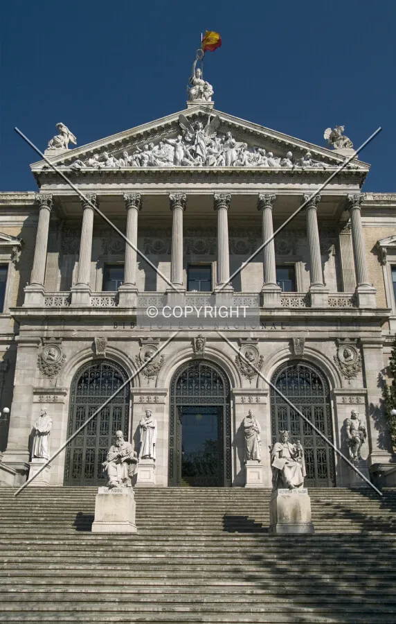 Looking up toward the main entrance