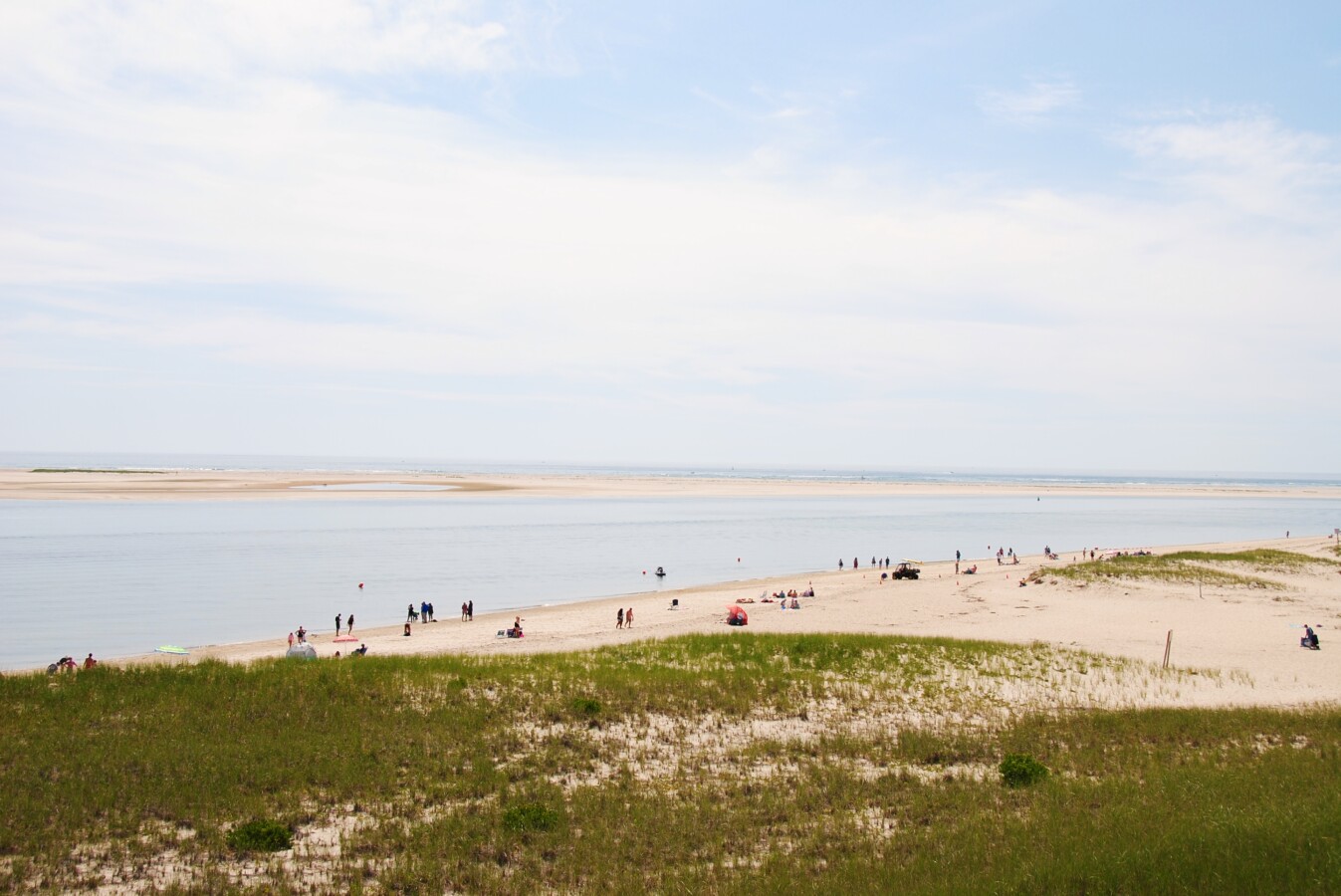 Beachgoers at Lighthouse Beach